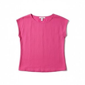 Royal Silk Vintage 100% Silk Cap Sleeve Top, Woman's Small Magenta Pink Blouse